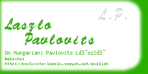 laszlo pavlovits business card